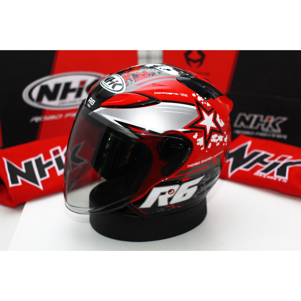 NHK Helmets R6 Pixel (Red/Silver Glossy) | Shopee Philippines