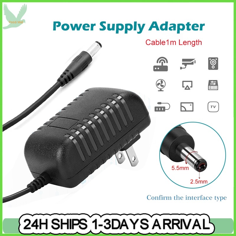 12V 2A Power Supply Adaptor AC 100-240V to DC 12V adapter For CCTV ...