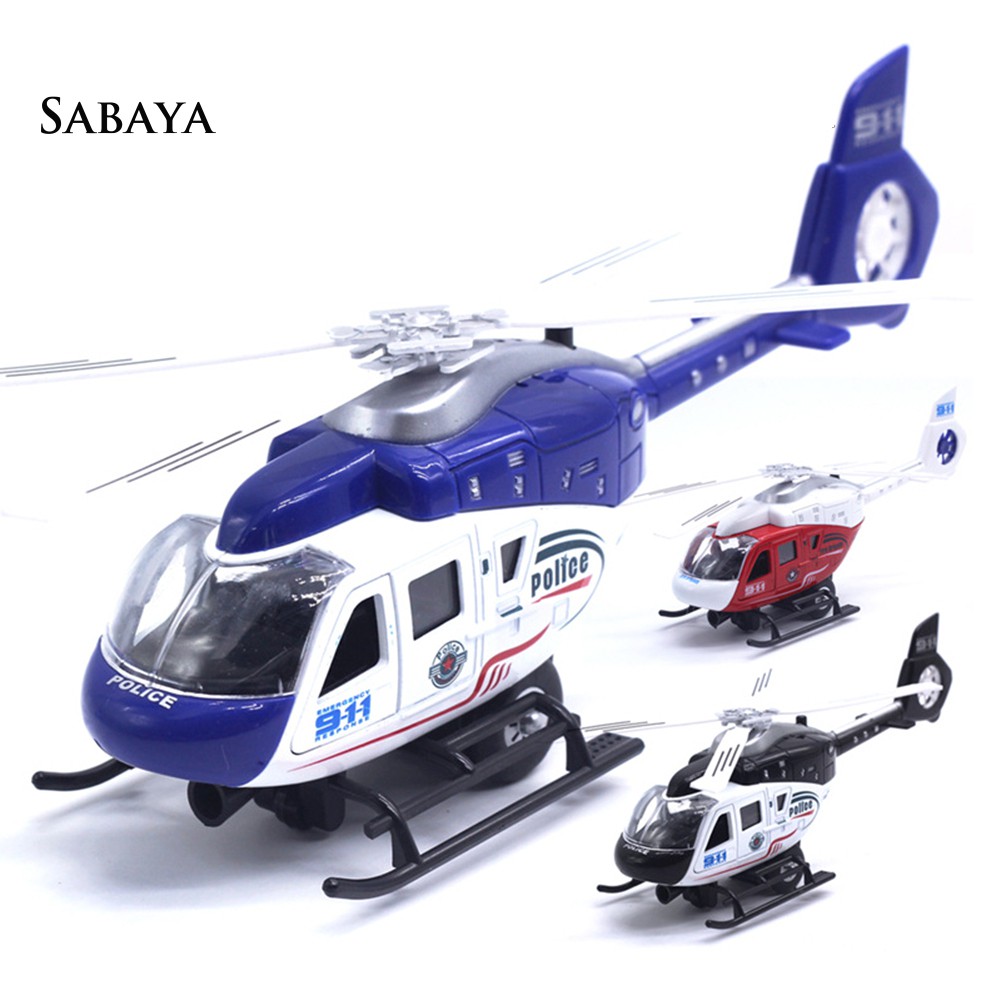 AKK Realistic Police Helicopter Plane Pull Back LED Music Model Kids Toy Collection Shopee Philippines