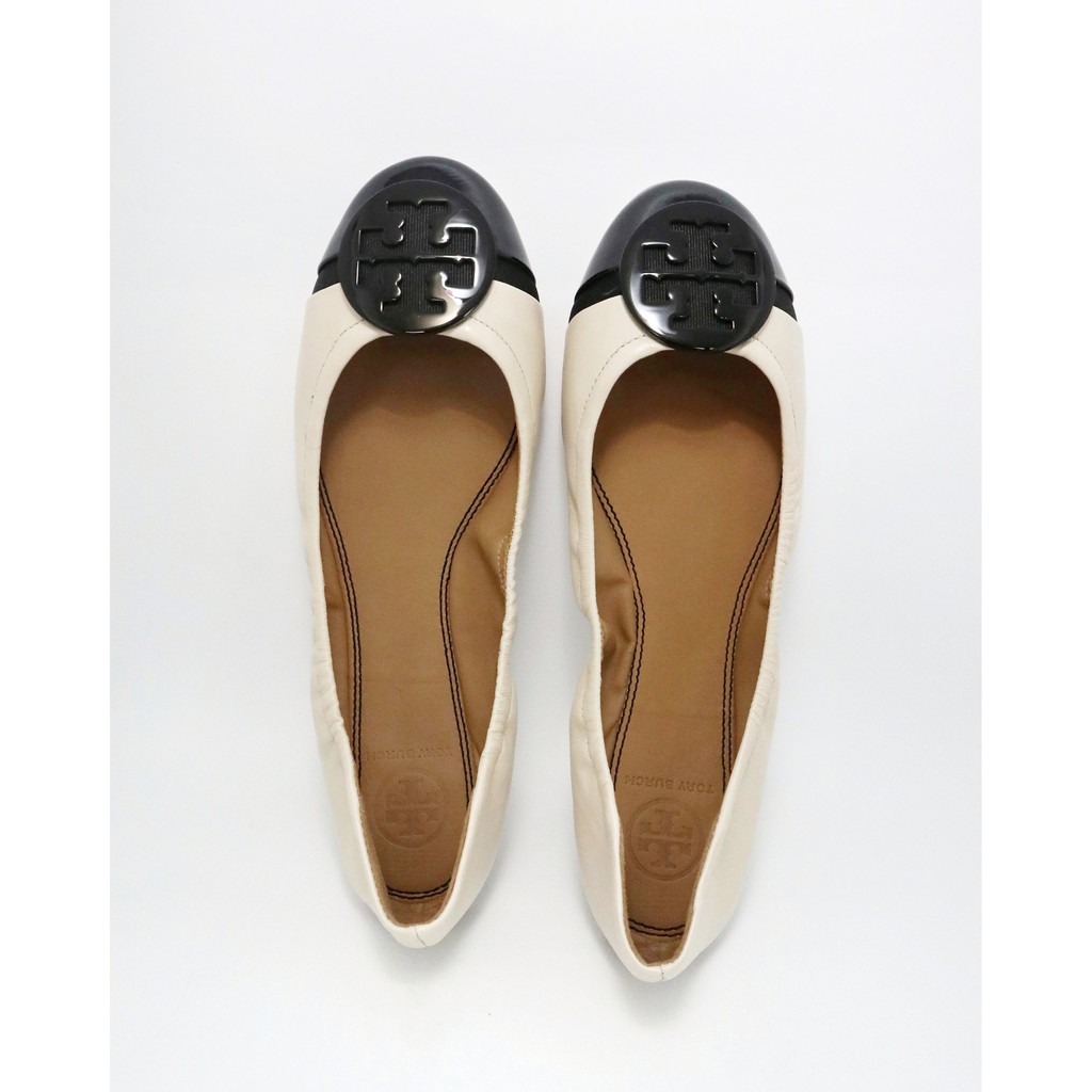 Tory Burch Minnie Logo Medallion Cap Toe Ballet Flat Shopee