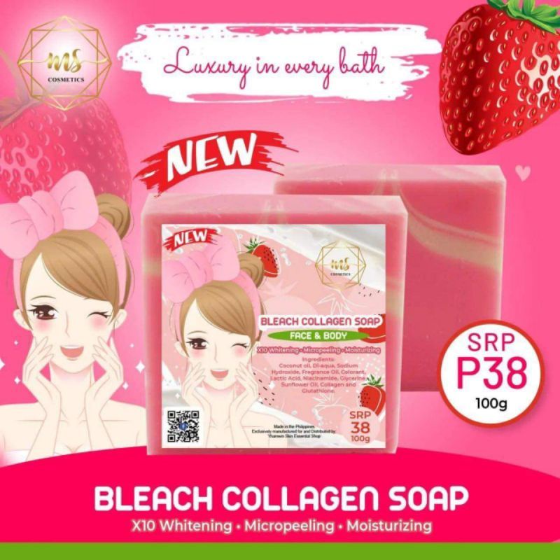 MS Cosmetics Original Bleach Collagen Soap per piece/trial pack ...