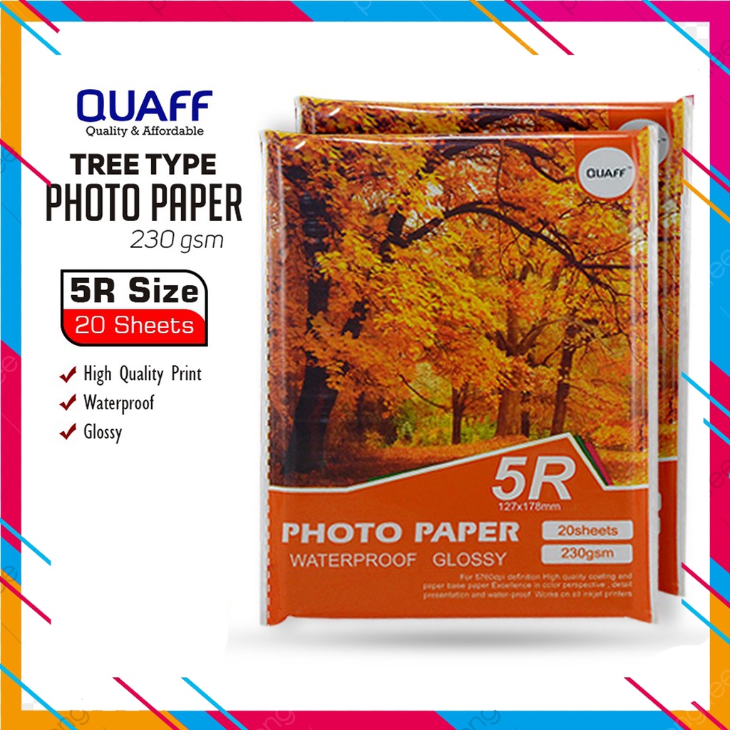 1 PACK 5R SIZE QUAFF GLOSSY PHOTO PAPER 230gsm | Shopee Philippines