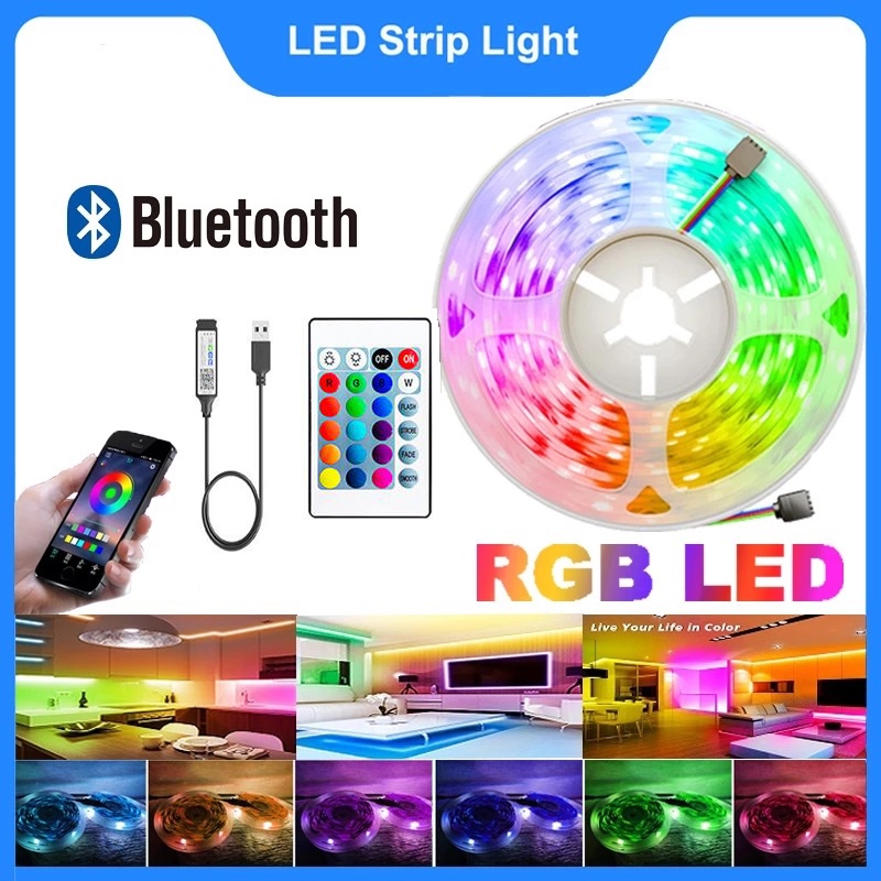 GBKOF 5M-30M USB LED Strip for Room Decoration RGB Neon Lights Bluetooth  APP Control Music Sync SMD 2835/5050 Light Bar TV Background Tape for  Bedroom