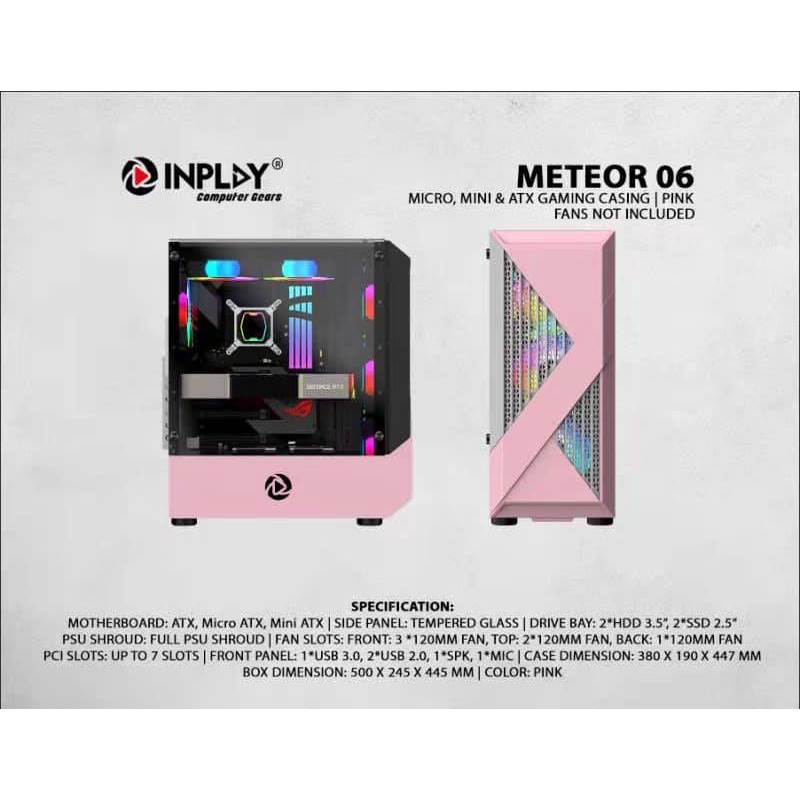 Inplay Meteor 06 Tempered Glass Side Panel | Gaming Pc Case | [fan not ...