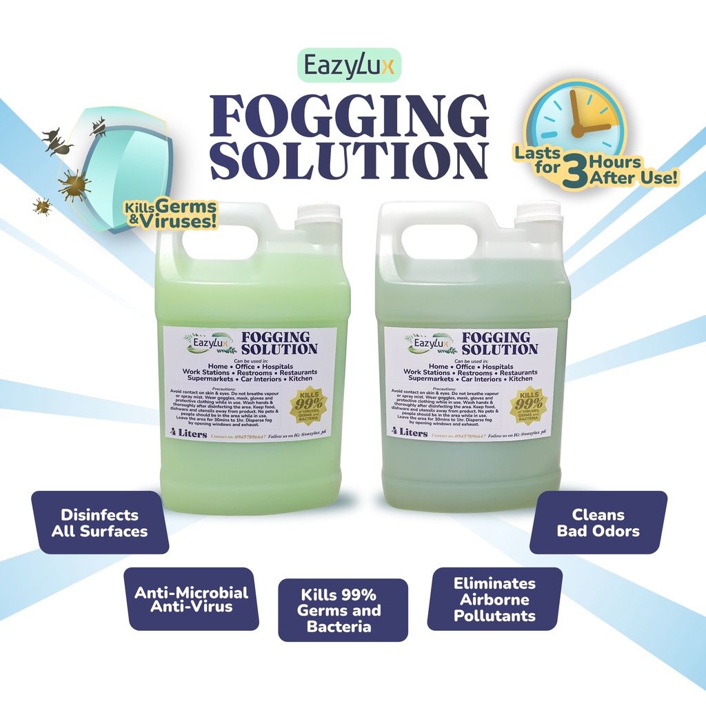 ☑Eazylux 1Gallon Fogging Solution Fog Machine Solution Disinfectant Air