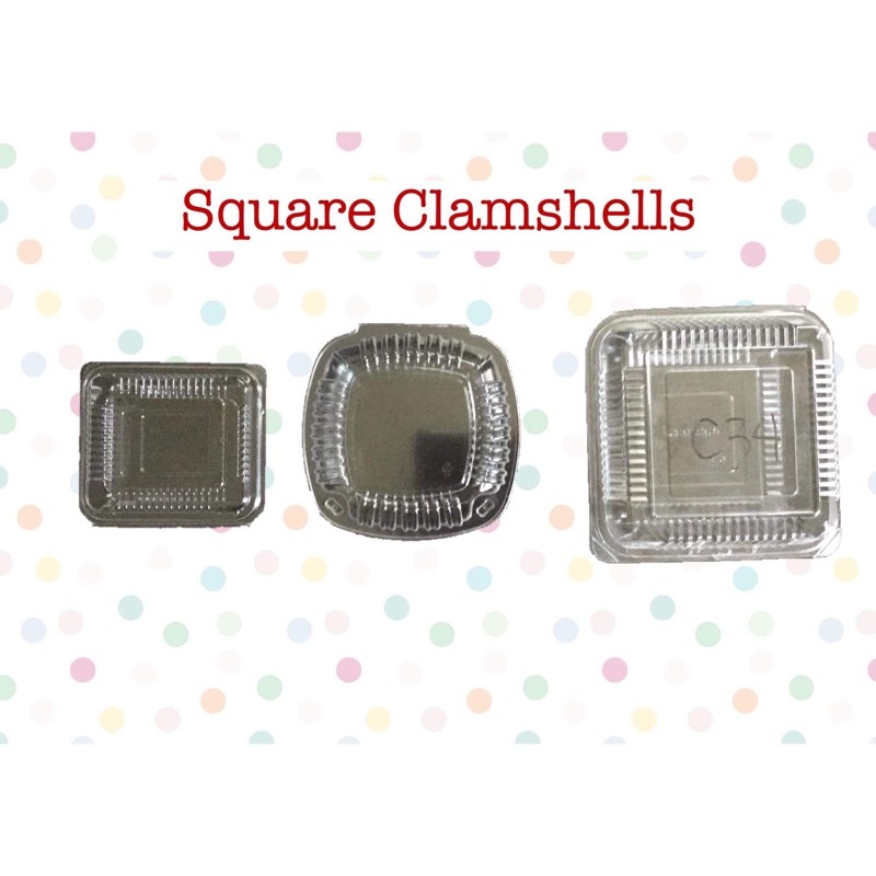 Square Clamshells Brownies Box, Ensaymada Box, Cake box, Burger box 20 ...