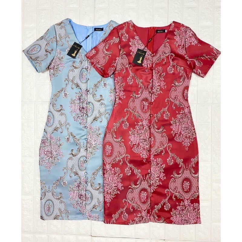 Nana Label M-Xl Long Woven Dress With Front Buttons Back Zipper ...