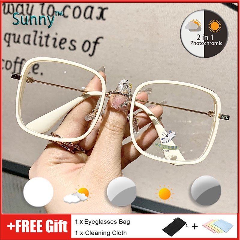 Photochromic Anti Radiation Graded Eyeglasses For Women Men Replaceable