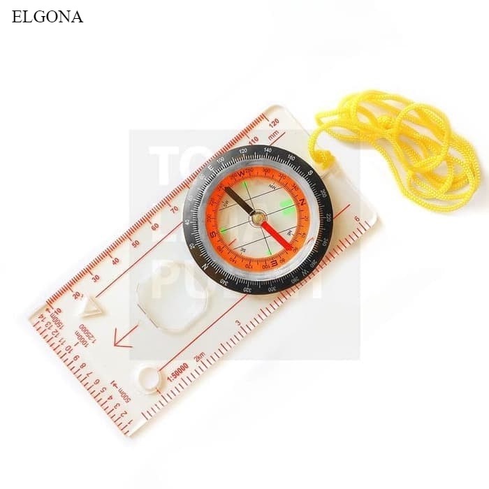 Acrylic Navigation Ruler Compass Outdoor Hiking Ruler Map Compass Map ...