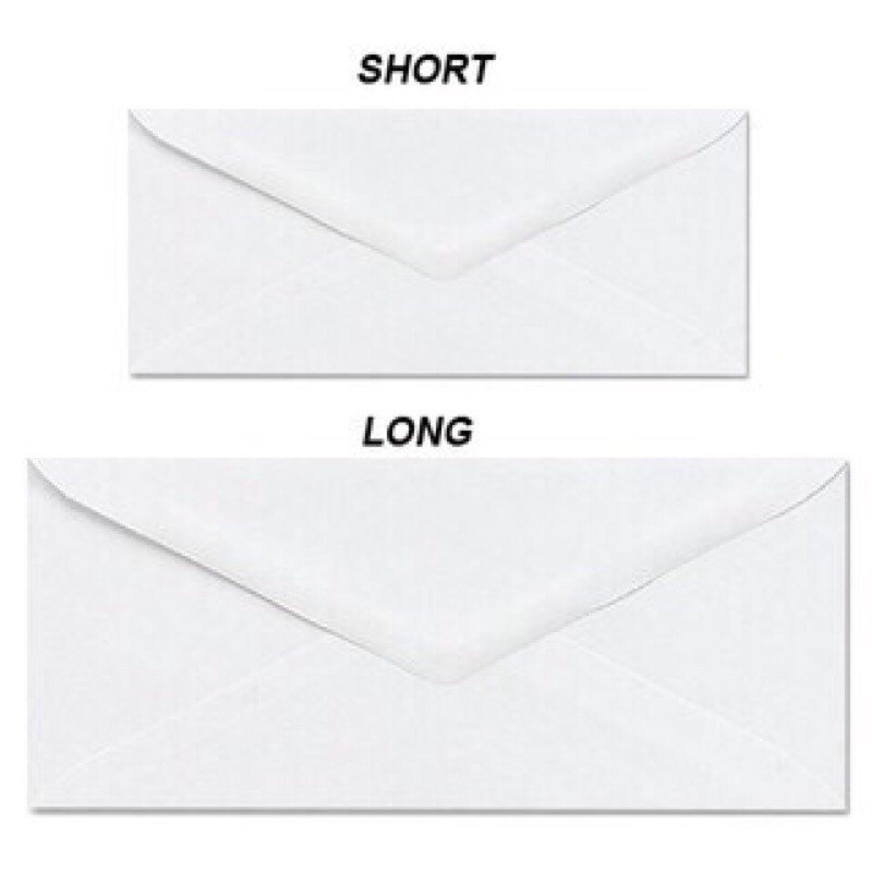 HS White mail envelope long / short 50 pcs in one pack | Shopee Philippines