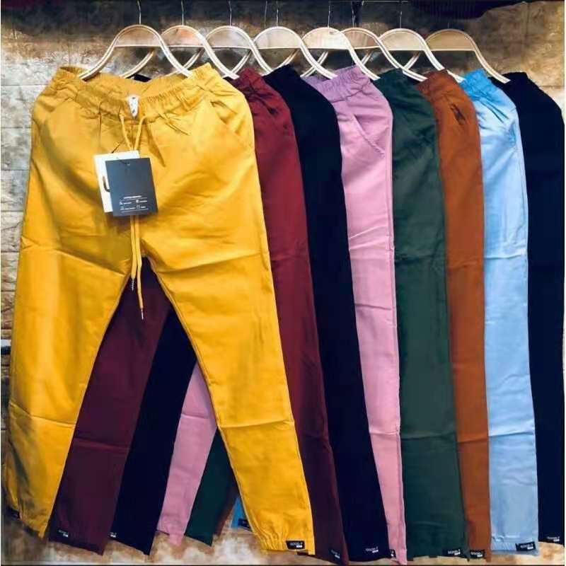 Women's Pants Korean Style Ladies Garter Plain Cotton Knit Capri Candy ...