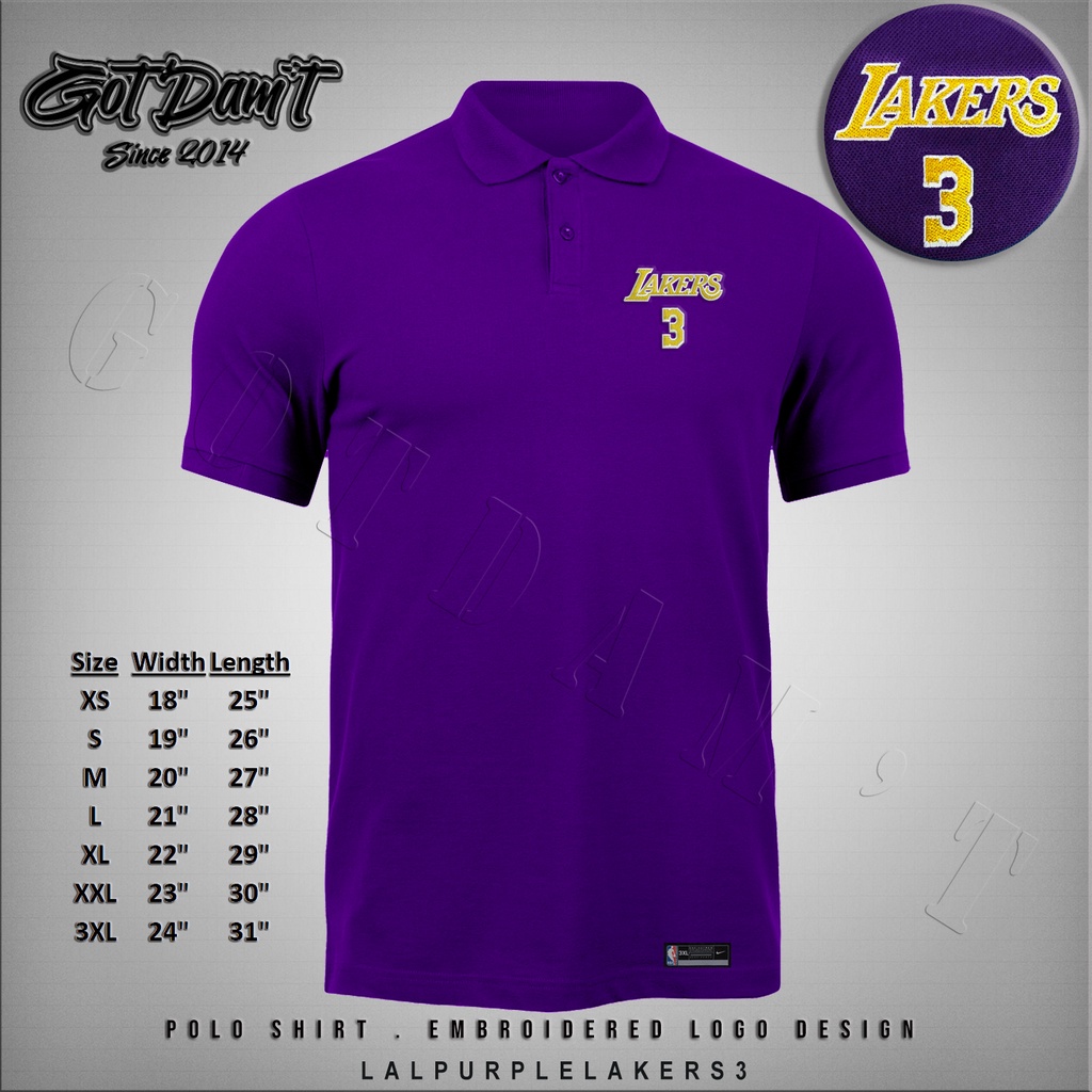 NBA LA Lakers Polo Shirt Adult Small Multicolor LA Lakers Embroidered  Men's