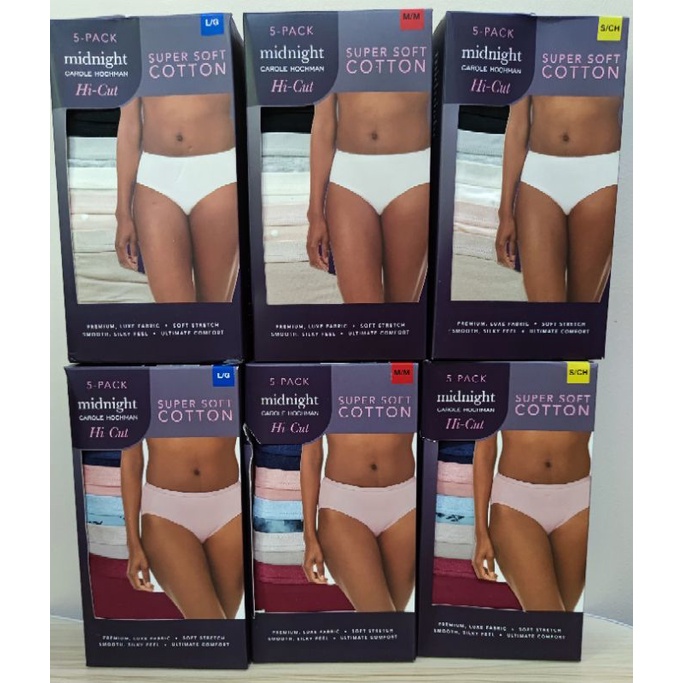 Carole Hochman Midnight Hi-Cut 5 Pack Underwear Size S and L from USA