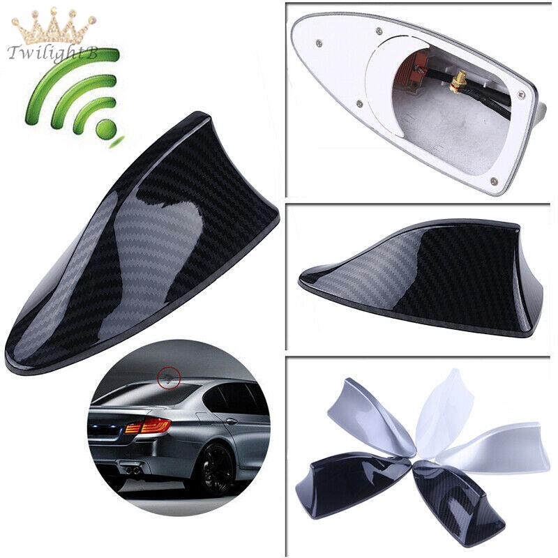 thumbnail image 2 of Partscollect Shark Fin Roof Antenna – Carbon Fiber Look, FM/AM, Universal Fit, Glossy 2 of 3