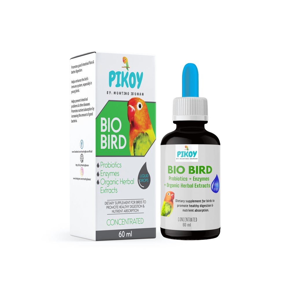 PIKOY BIO BIRD Liquid Probiotic Drops With Enzymes Herbal Extracts (All