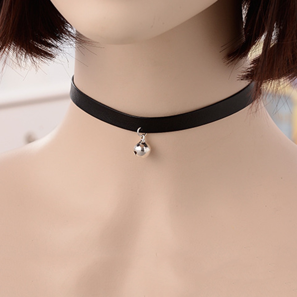 Gothic Punk Neck Jewelry Handmade Black Leather Choker For Women