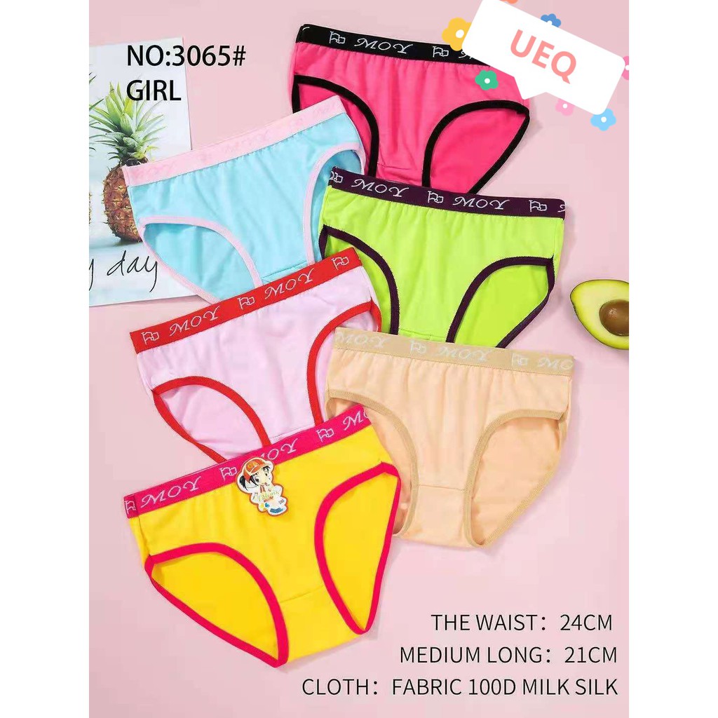 6Pcs/Pack Cute Cotton Underwear For Girls Children Underpants Short  Underwear Panty 0-12 Years 