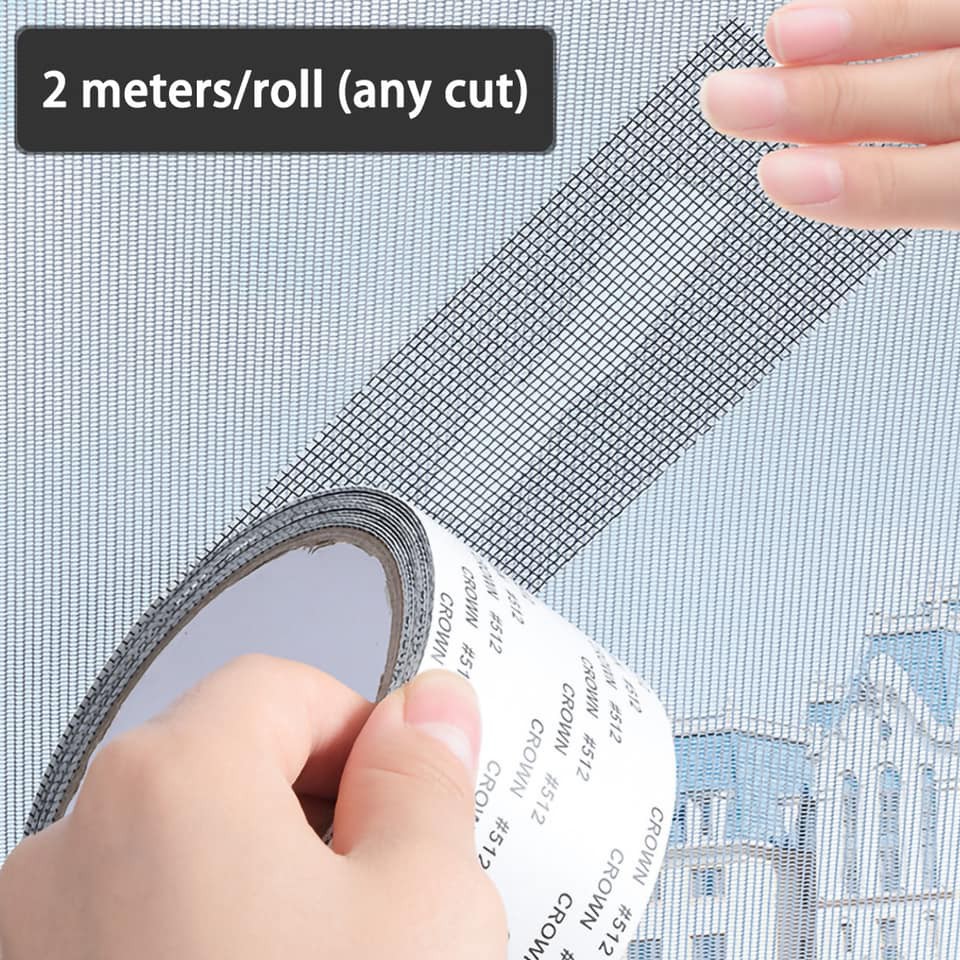 Mikikit Mesh Screen Repair Tape – 2m X 5cm Self-Adhesive Sealed Tape For Windows, Doors, Random Color