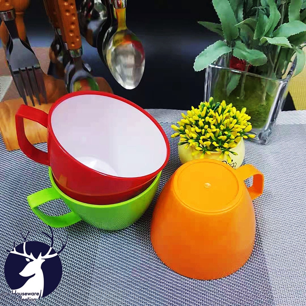 PLASTIC RICE CUP DRINKING MUGS TWO TONE COLOR PLASTIC CUP REUSABLE ...