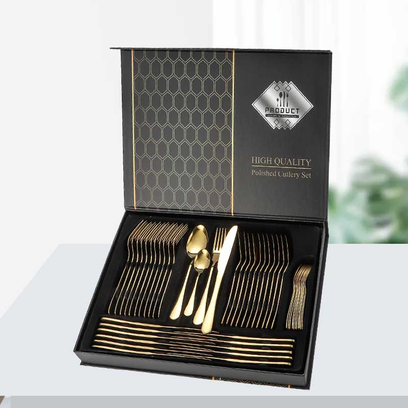48 Pieces / Set Luxury Gold Cutlery Set Gold Plated Stainless Steel