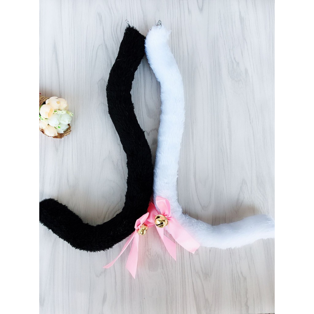 Cat tail Women Lady Fox Ear Cat Girls Plush Headband Tail Housekeeper
