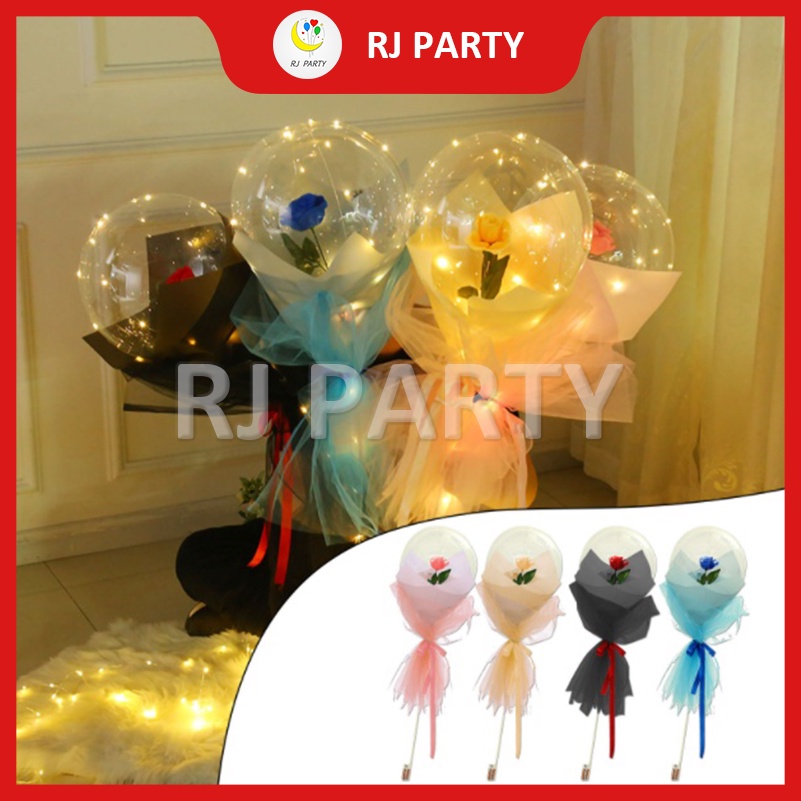 RJParty Balloon LED Rose Bouquet Bobo Luminous Balloons Wedding ...