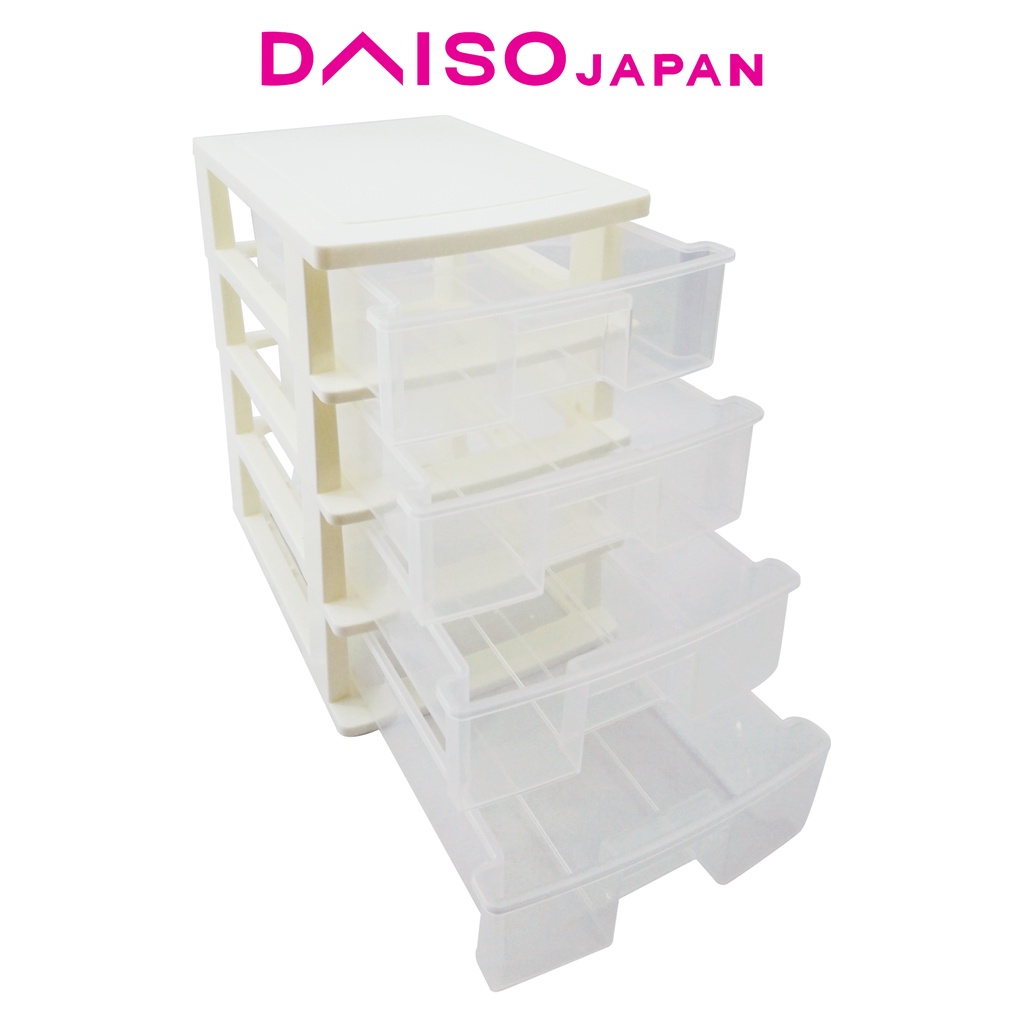 Daiso White 4-Drawer Storage Case | Shopee Philippines