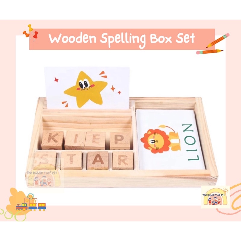 Wooden Spelling Box Set Spell Game Board for Kids | Shopee Philippines