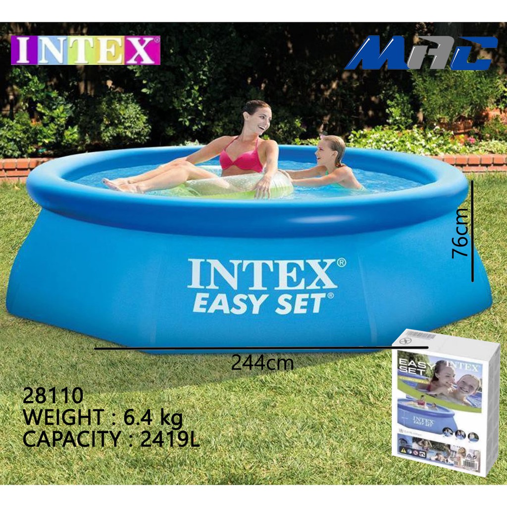 ORIGINAL INTEX 28110 Swimming Pool EASY SET POOL 8FT x 30IN (2.44M x ...