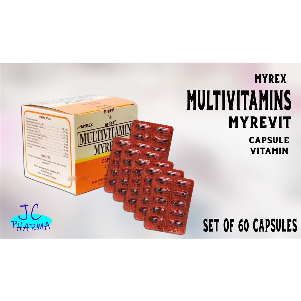 Authentic Myrex Myrevit Multivitamins Capsule Vitamin (Set of 60) K7L