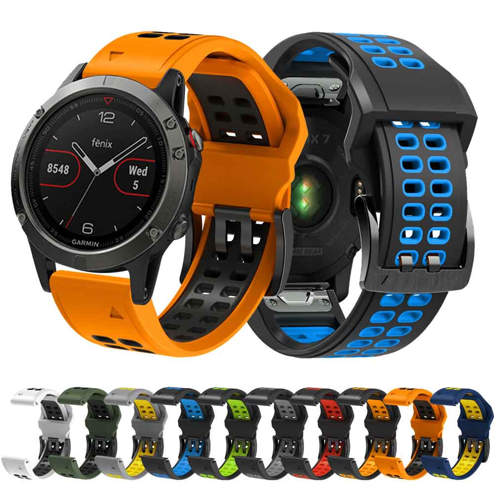 Classico Cinturino In Silicone E Pelle Per Garmin Fenix 7 7X 6 6X Pro 5 - Foto 8