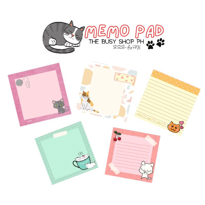 Memo pad cute cat design | Shopee Philippines