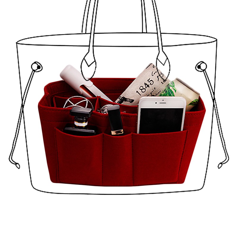 Purse Organizer Insert, Felt Bag Organizer with Tote Shaper Handbag Tote  Organizer, Bag in Bag