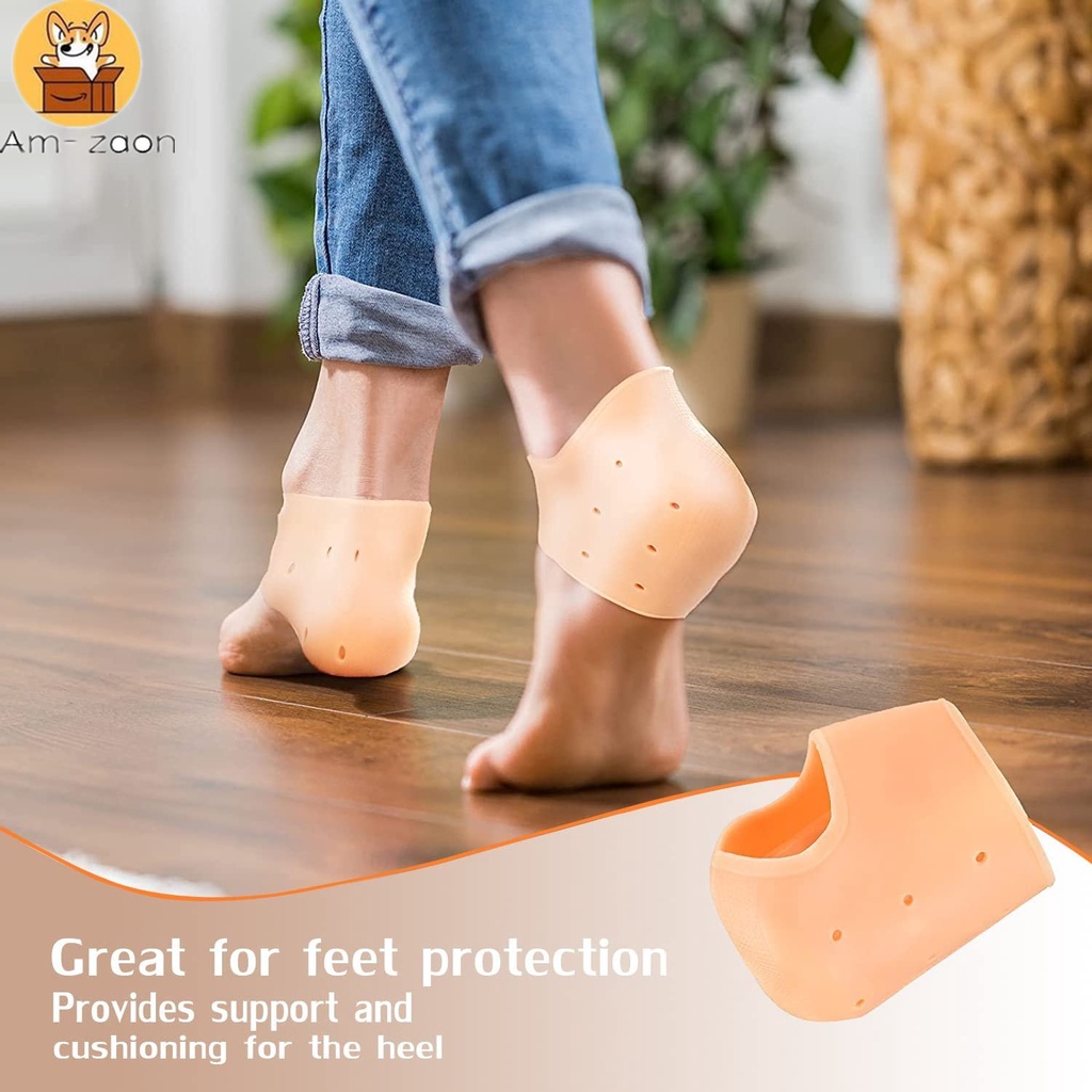 [Am-az] Gel Heel Protector (1 Pair), Pain And Cracking Relief Pad ...