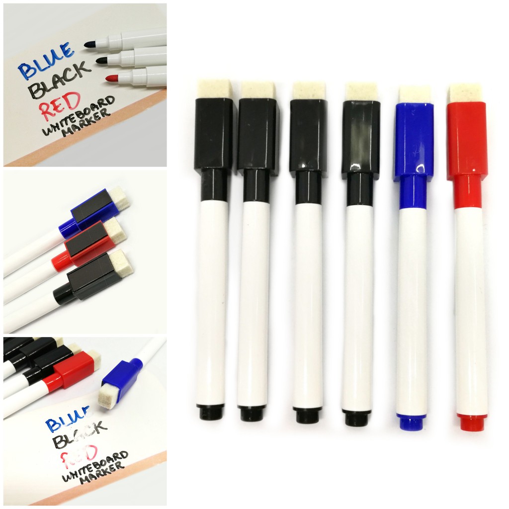 6pcs Erasable Whiteboard Markers Portable Small With Eraser Shopee