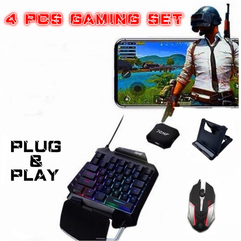 [100% Original] JCHF 4 Pcs Gaming Set Mobile Gaming Combo Keyboard ...