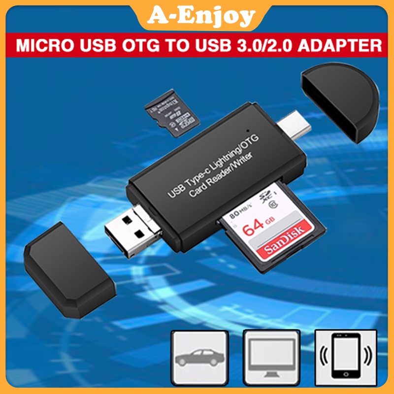 USB 3.0 Card Reader Type C/Android USB to Micro USB/SD/TF/USB Adapter ...