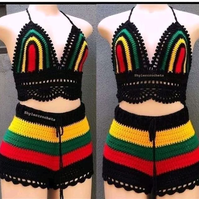 Rasta crochet crop top online