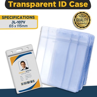 Transparent Plastic ID Holder with Zip Lock ID Case Vertical & Horizontal  ID Protector