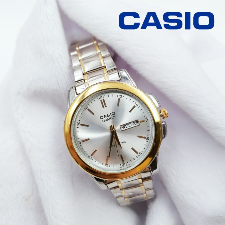 Two tone casio watch sale