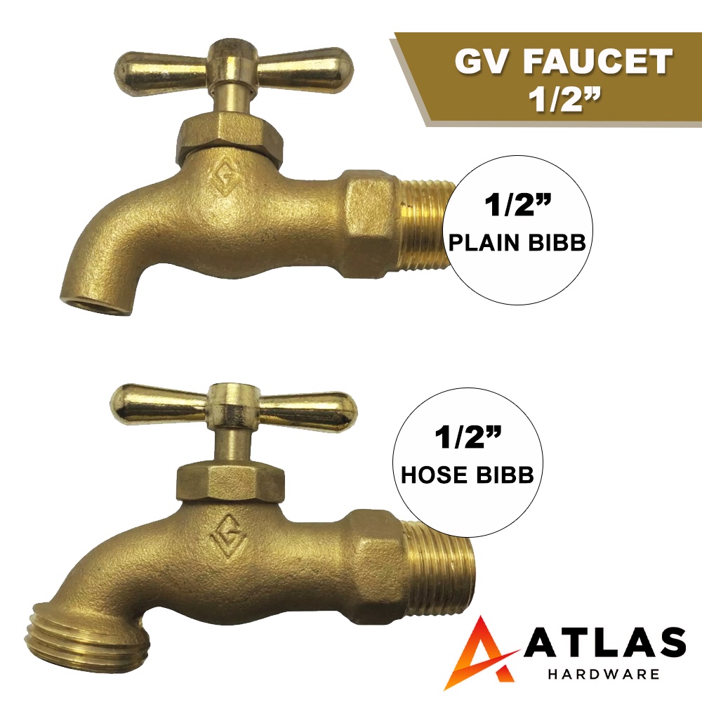 GREAT VOLUME FAUCET BRASS 1/2" (HOSE BIBB and PLAIN BIBB) Shopee
