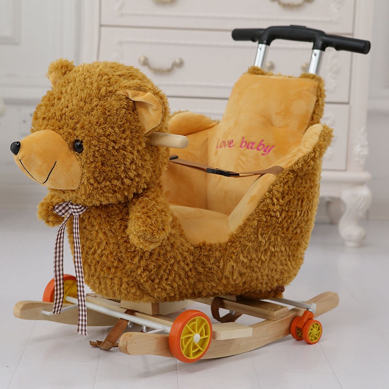 Multi-function Wooden&plush animal Unicorn Elephant Bear Rocking Horse ...