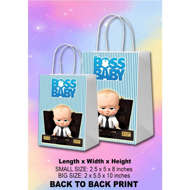 Boss baby theme customized lootbags/paperbags (10pcs per pack) Shopee