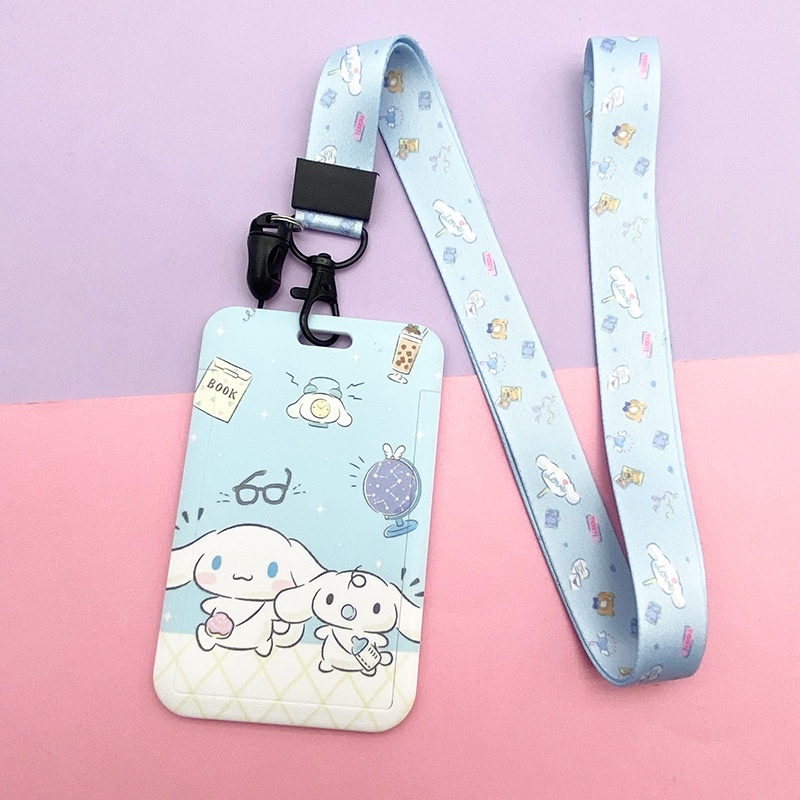 Lanyard Card Sleeves Cute Bus Id Card Holder Kuromi Keychain Hello