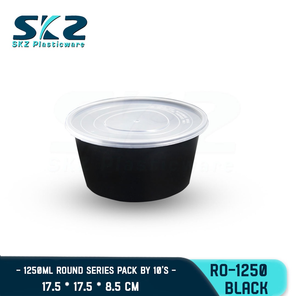 SKZ BLACK CONTAINER ROUND SERIES R01250 1250ml ENVIRONMENTAL FRIENDLY ...