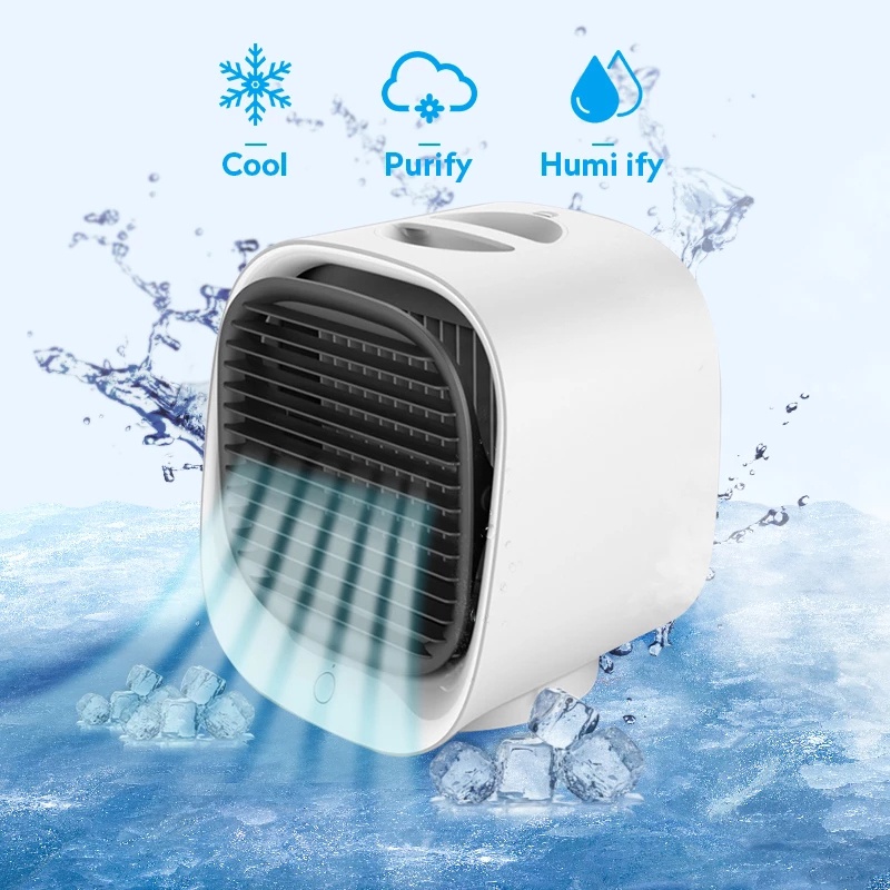 67C2 Mini Air Conditioning Fan USB Home Office Small Fan Mute 3 Speed ...