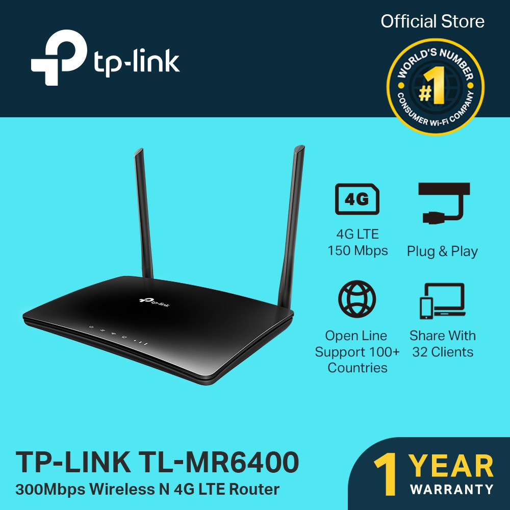 TP-Link : TL-MR6400 300MBIT/S WLAN N 4G LTE ROUTER 4G LTE MODEM