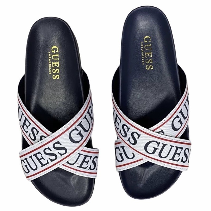 GUESS CRISS CROSS SLIDES (NAVY BLUE) | Shopee Philippines