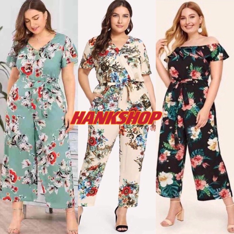 Party Plus Size Womens Jumpsuits Casual Floral Fitted Hawaiian Boho Overlap Elegant Bodycon