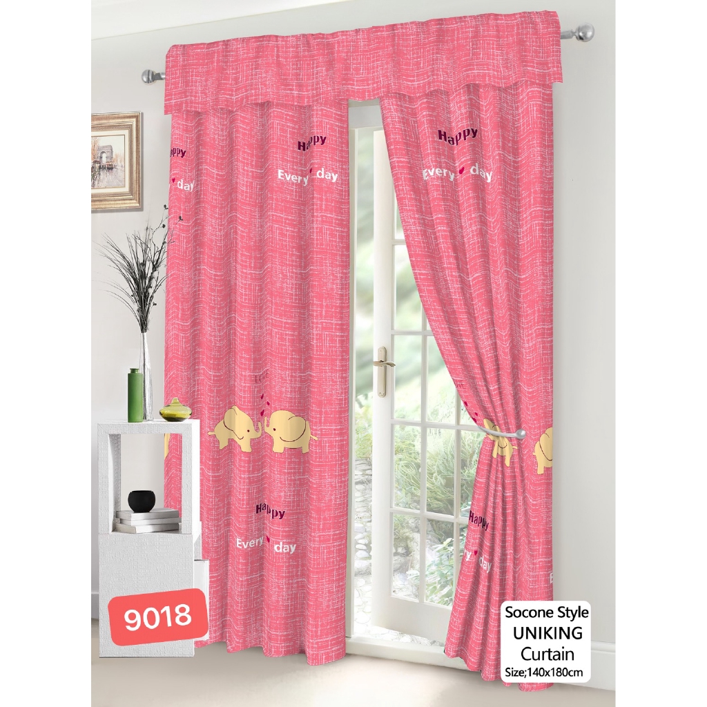 COD Curtain Fresh Pink Good Quality Kurtina Design for Window Door Room